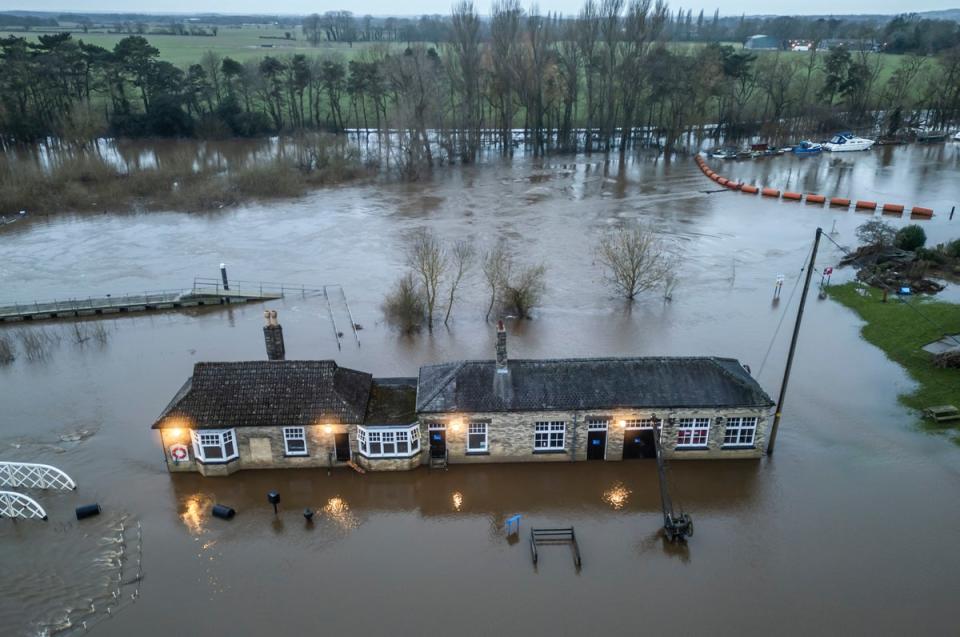 Flooding in Yorkshire in January was among the wettest 18 months in England since records began (PA)