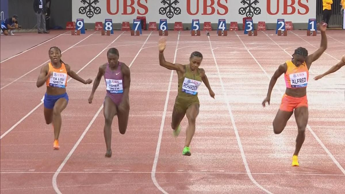 Sha’Carri Richardson edges Julien Alfred in Olympic 100m rematch in Zurich