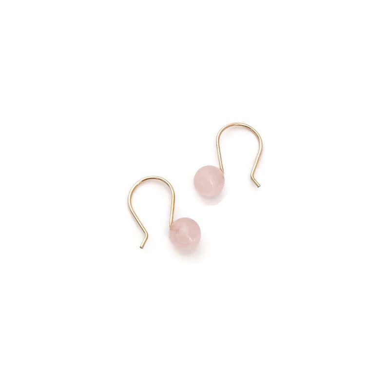 6) Rose Quartz Drop Earrings