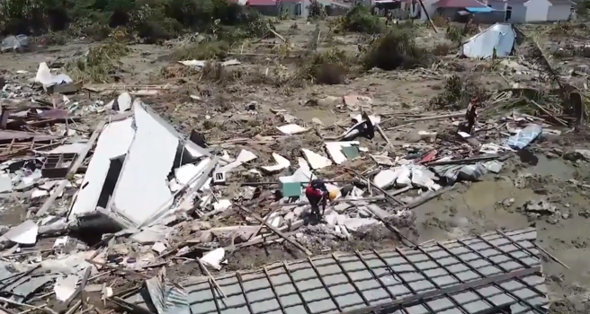 Drone Footage Shows Mud-Flooded Suburb 'Wiped Out' by Tsunami [Video]