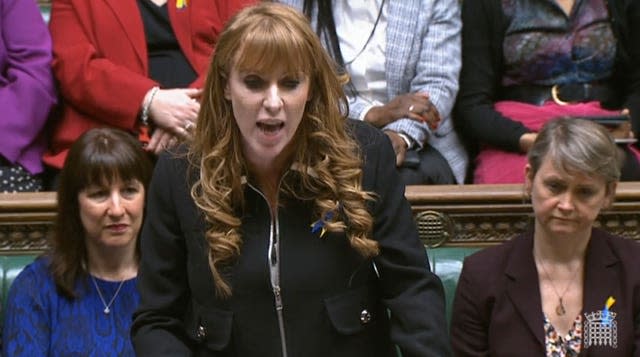 Deputy Labour Leader Angela Rayner speaks during Prime Minister’s Questions in the House of Commons