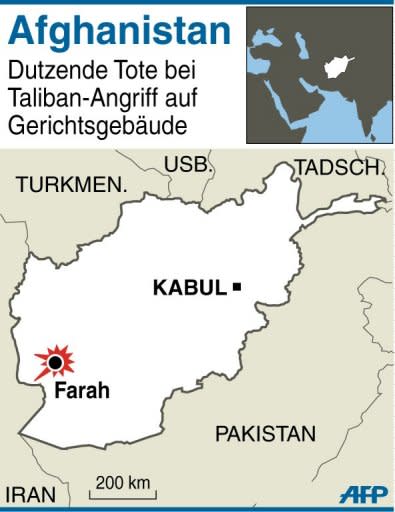 Bei einem Angriff der radikalislamischen Taliban auf ein Gericht im Westen Afghanistans sind dutzende Menschen getötet worden