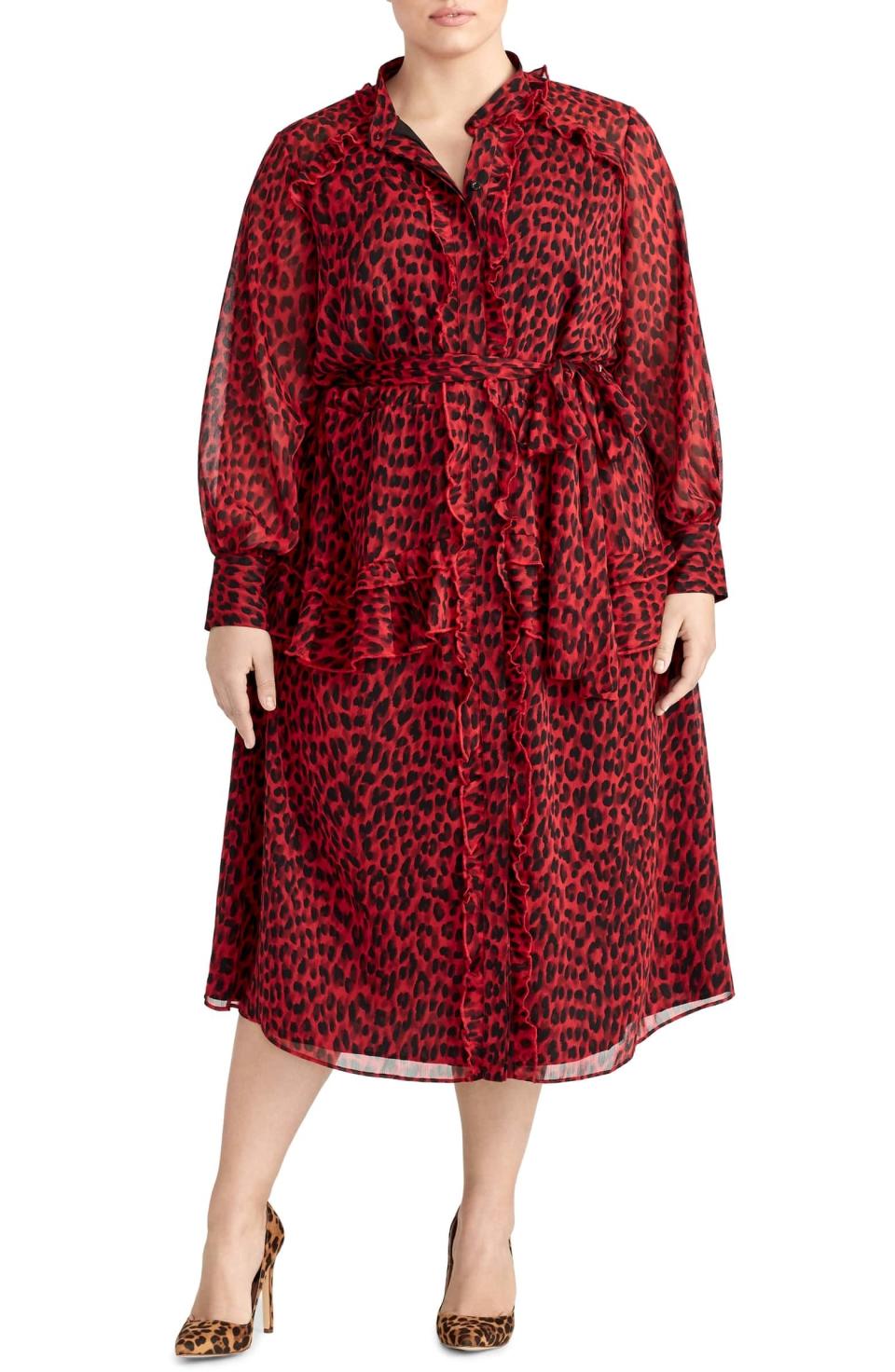 Rachel Roy Collection Leopard Ruffle Dress