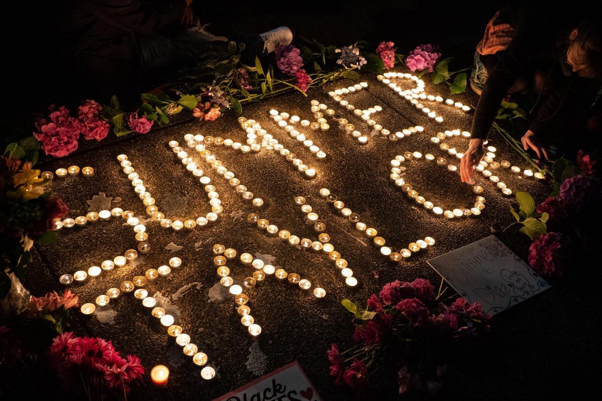 A vigil in Seattle for Summer Taylor, who died after being hit by a car at a protest: Getty Images