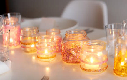 Glitter Candle Centerpiece