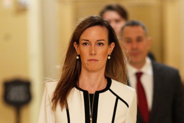 Jennifer Williams, special adviser for Europe and Russia in the Office of U.S. Vice President Mike Pence arrives on Capitol Hill for a closed-door hearing in Washington, U.S., November 7, 2019.