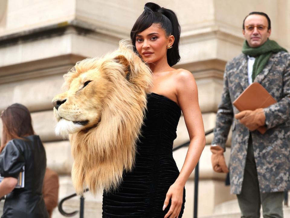 Kylie Jenner at the Schiaparelli Spring 2023 show during Paris Fashion Week.