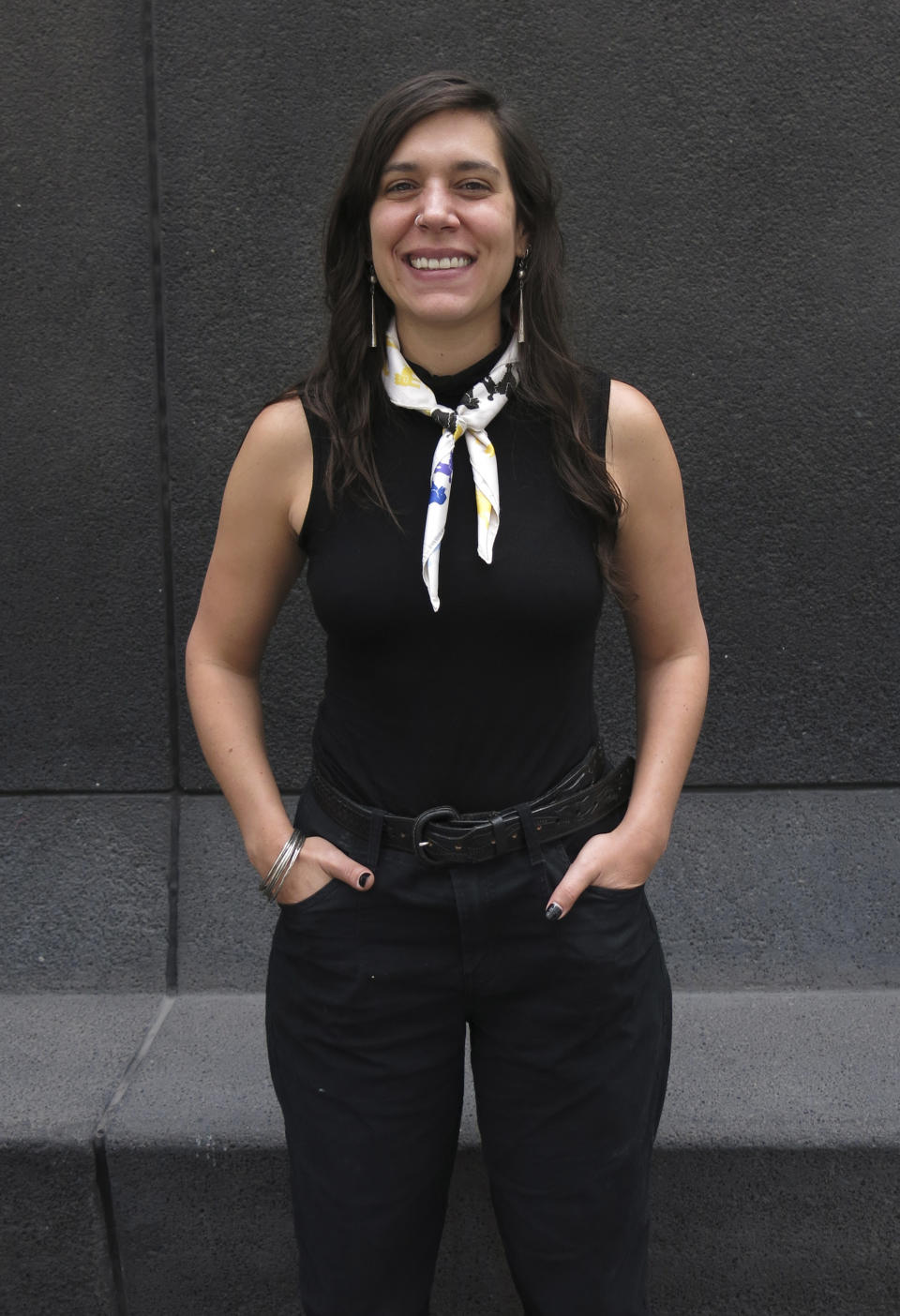 La directora Liora Spilk, del documental "Pedro", posa durante una entrevista acerca de su filme en la Ciudad de México el jueves 7 de septiembre de 2023. (Foto AP/Berenice Bautista)