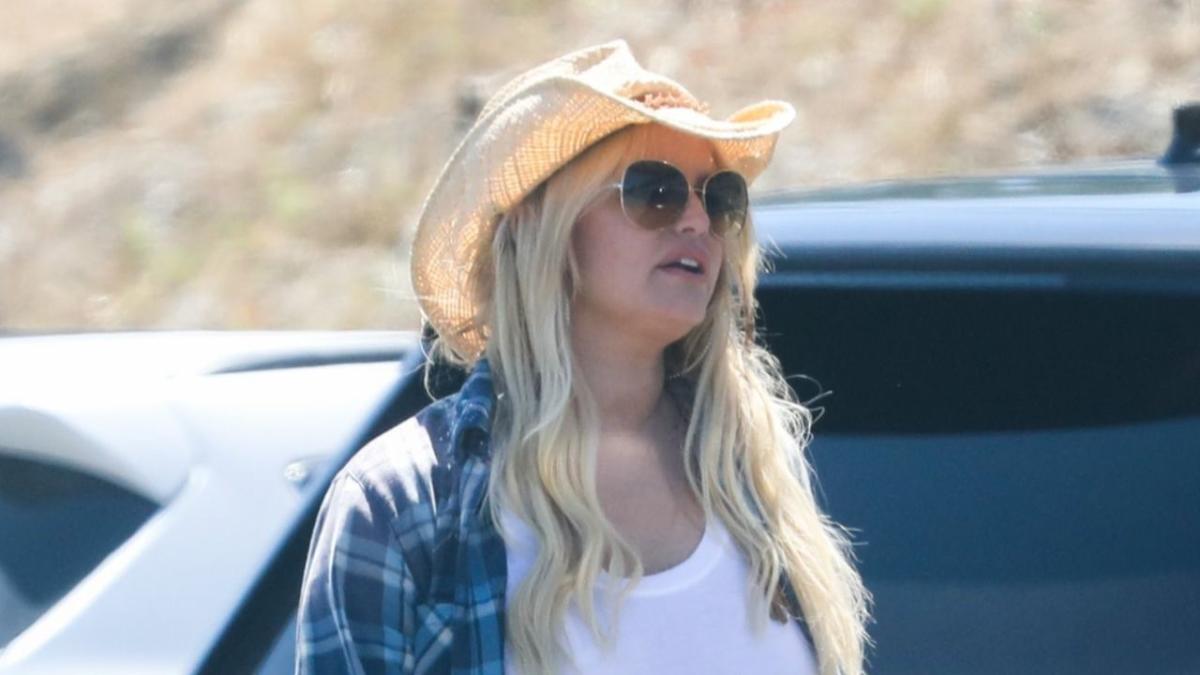 Jessica Simpson Rocks Yellow & White Checkered Shirt & Daisy Dukes –  Hollywood Life