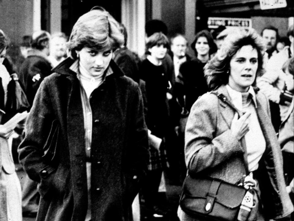 Diana and Camilla at Ludlow Races in 1980 where Charles was competing (Getty Images)