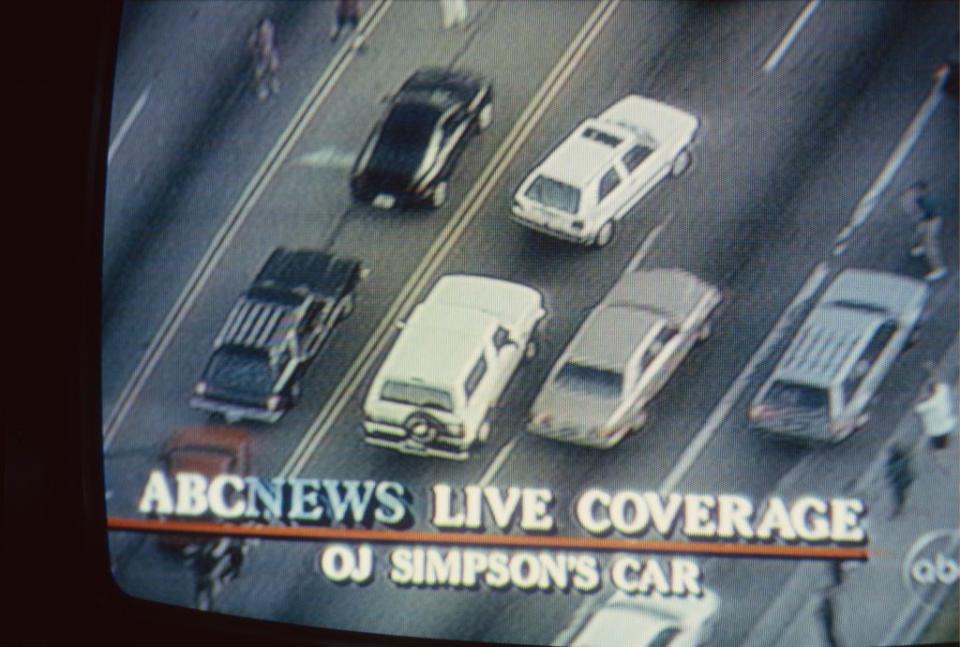 <p>The world stopped to tune in as OJ Simpson fled from the police down a Los Angeles highway in a white Ford Bronco following the death of Ron Goldman and Simpson's ex-wife, Nicole Brown Simpson. </p>