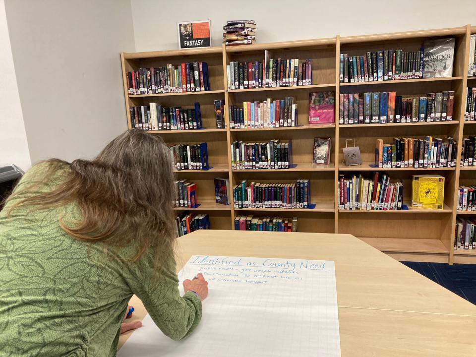 At a public meeting Community High School in Swannanoa on March 15, participants broke out to offer input on future Buncombe County greenway projects.