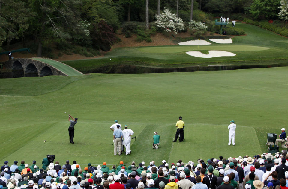 The 12th hole. My shot flew to the left of the bridge, but cleared the creek. Small victories. (AP)