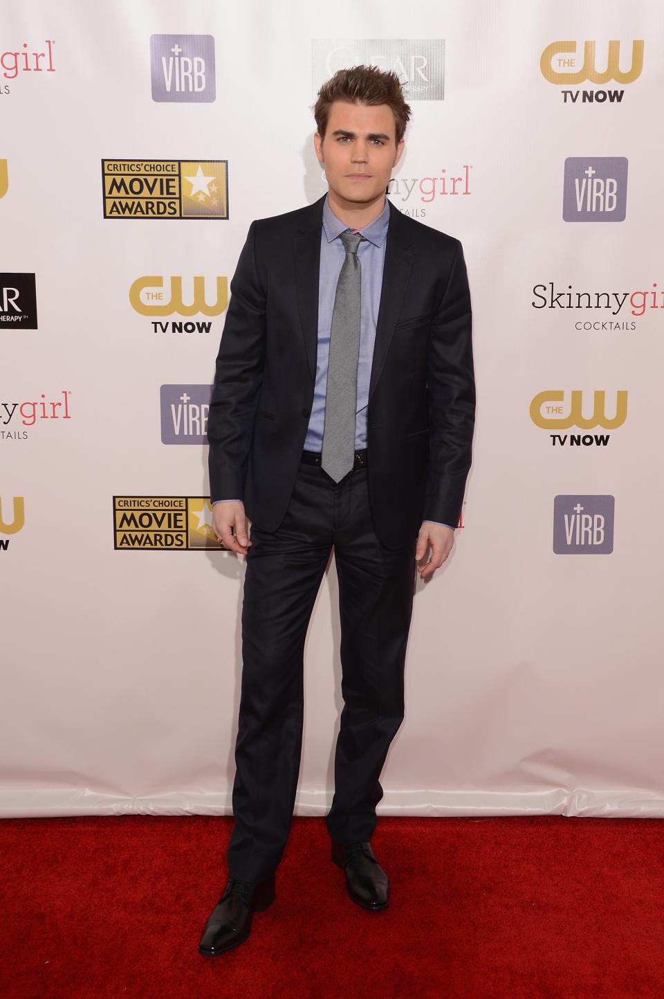 SANTA MONICA, CA - JANUARY 10: Actor Paul Wesley arrives at the 18th Annual Critics' Choice Movie Awards held at Barker Hangar on January 10, 2013 in Santa Monica, California. (Photo by Jason Merritt/Getty Images)