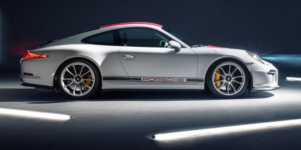 <p>Porsche controversially went dual-clutch only with the current generation 911 GT3 and GT3 RS. In response to the controversy, Porsche created a modern 911 R with the RS's engine and a glorious six-speed manual. It's <a rel="nofollow noopener" href="http://www.roadandtrack.com/new-cars/first-drives/a30655/porsche-911r-first-drive/" target="_blank" data-ylk="slk:our idea of a perfect 911;elm:context_link;itc:0;sec:content-canvas" class="link ">our idea of a perfect 911</a>.</p>