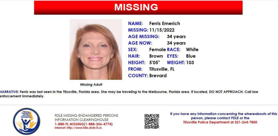 Ferris Emerich was last seen in Melbourne on Nov. 15, 2022.