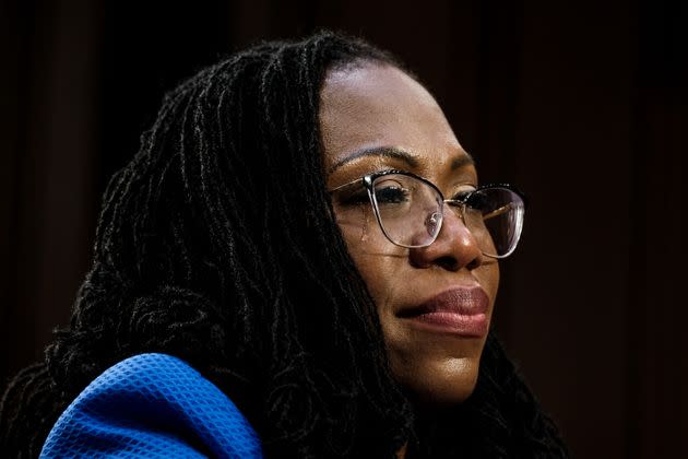 Jackson becomes emotional during the confirmation hearing on March 23. (Photo: Micahel A. McCoy)