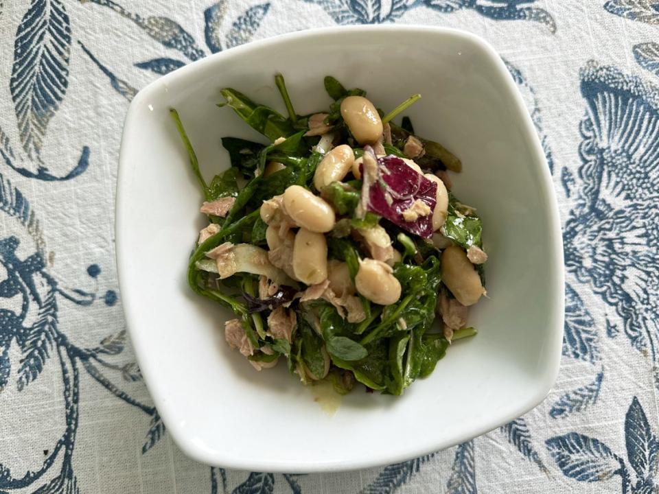 Bowl of Italian tuna-salad, per the recipe from Giada De Laurentiis.