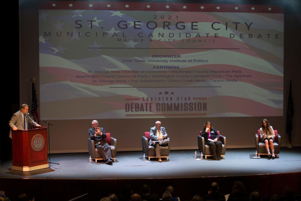 St. George City Council candidates meet at Dixie State University for a public debate Tuesday, Oct. 12, 2021. 