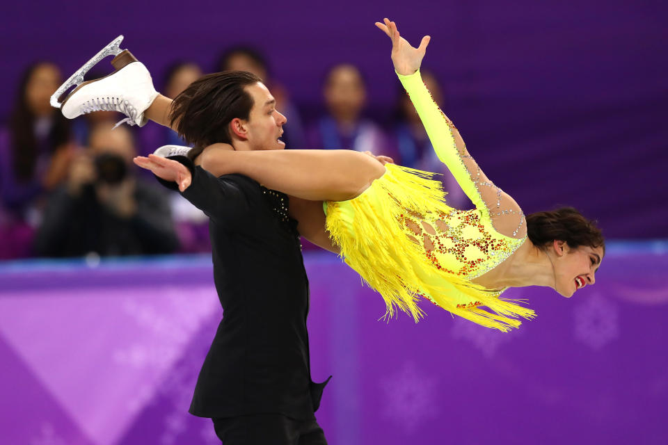 <p>Cortney Mansourova and Michal Ceska of the Czech Republic compete during the Figure Skating Ice Dance Short Dance on day 10 of the PyeongChang 2018 Winter Olympic Games at Gangneung Ice Arena on February 19, 2018 in Pyeongchang-gun, South Korea. (Photo by Dean Mouhtaropoulos/Getty Images) </p>