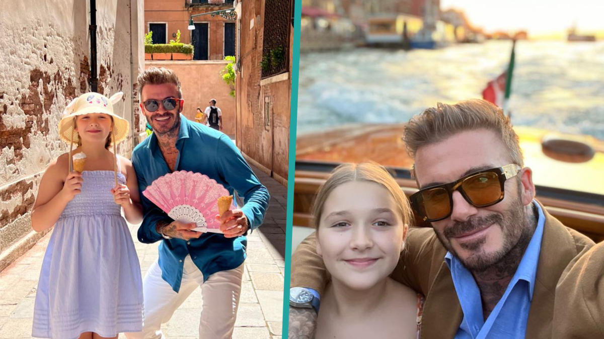David Beckham's Daughter, 10, Wears Dress & Sneakers Out in Italy