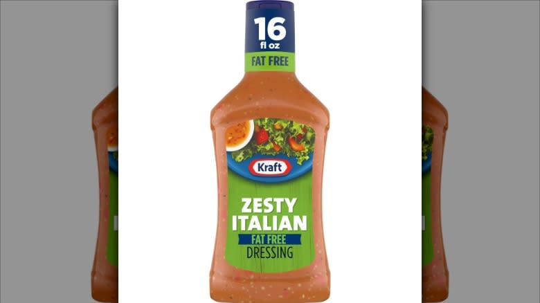 Bottle of Kraft Zesty Italian Fat Free Dressing