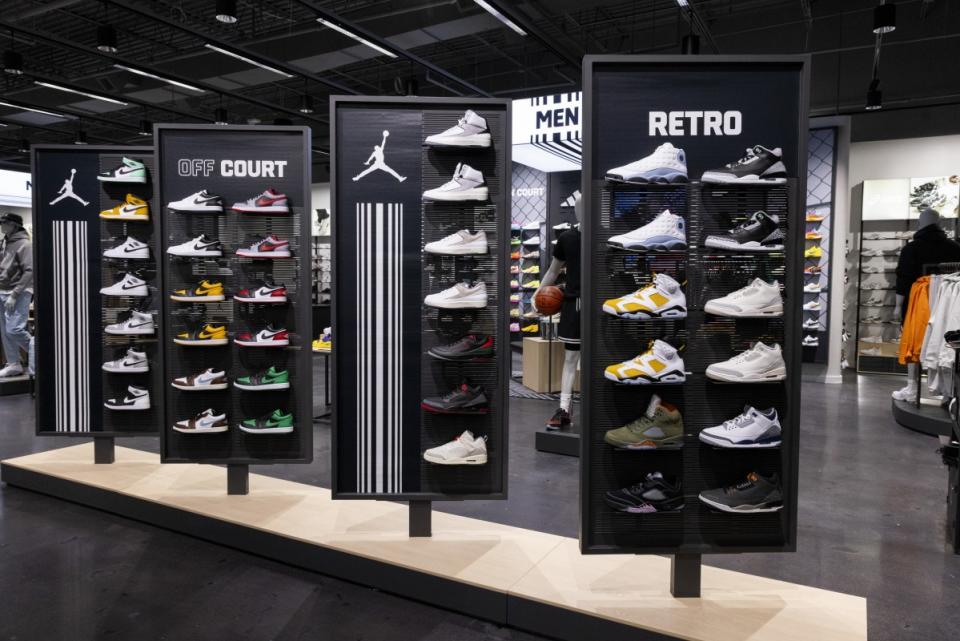 The inside of a Foot Locker store.<p>Foot Locker</p>