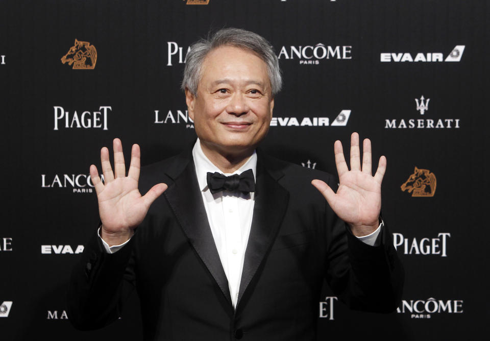 Taiwanese director Ang Lee poses on the red carpet at the 55th Golden Horse Awards in Taipei, Taiwan, Saturday, Nov. 17, 2018. Lee is the guest at this year's Golden Horse Awards, one of the Chinese-language film industry's biggest annual events. (AP Photo/Chiang Ying-ying)