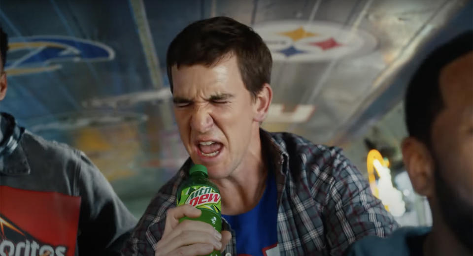 Eli Manning may have missed his second calling as a singer. (PepsiCo)