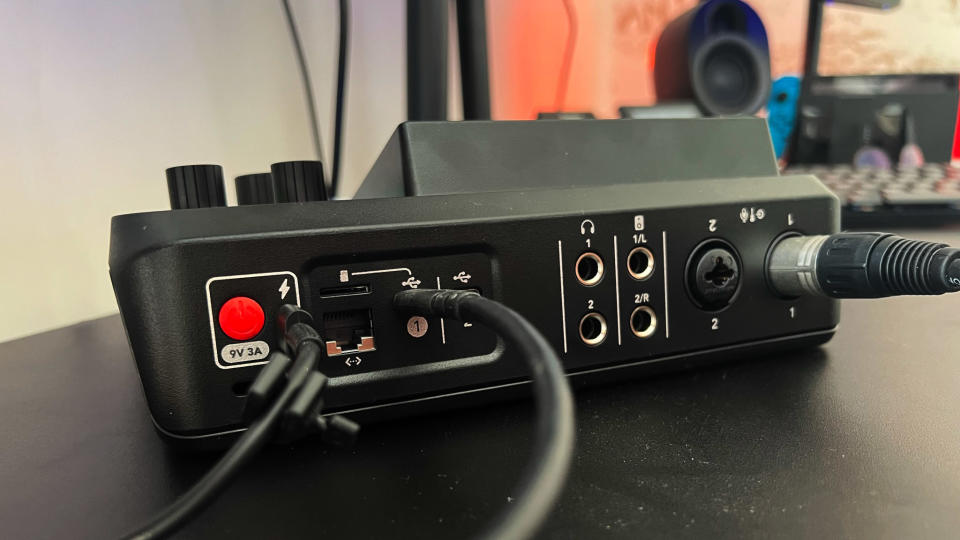 RODECaster Duo's connection ports on its back