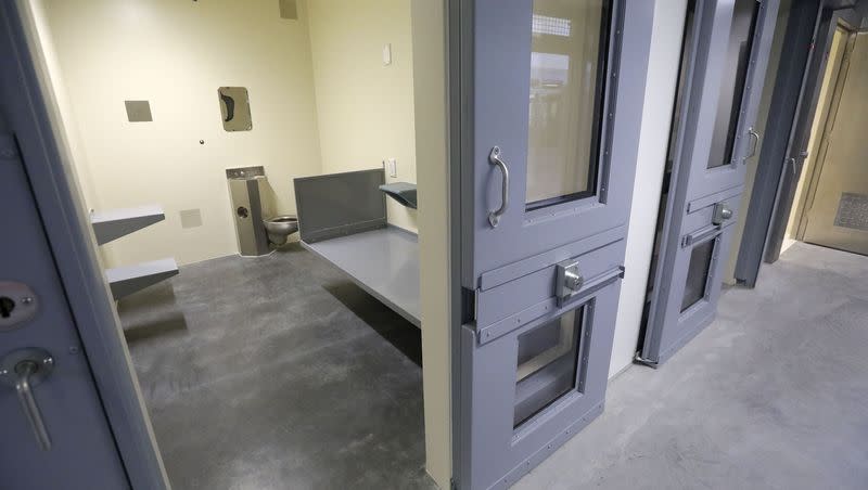 A one-man cell in the men’s maximum security building at the Utah State Prison in Salt Lake City is pictured on Oct. 21, 2021.