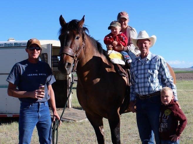 Mongo with his family before he ran away.