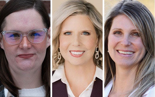 Democrats (from left) considering a run for the 8th Congressional District: Alicia Saunders, Kelly Peterson and Kristin Lyerly