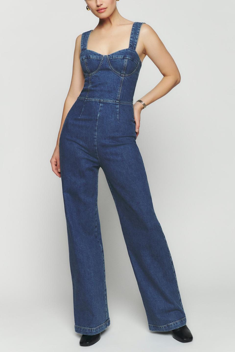 Nikki Bustier Denim Jumpsuit