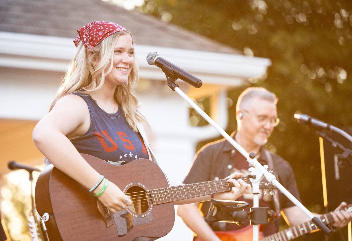 Bailey Griggs performs with her band at The Shore Club at Tega Cay in Tega Cay, S.C., last Friday.