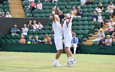 Mansour Bahrami and Chris Wilkinson celebrate together - Credit: Paul Grover