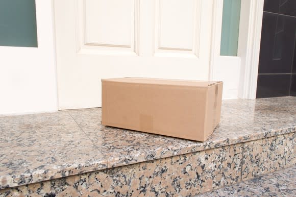 A box sitting on someone's doorstep