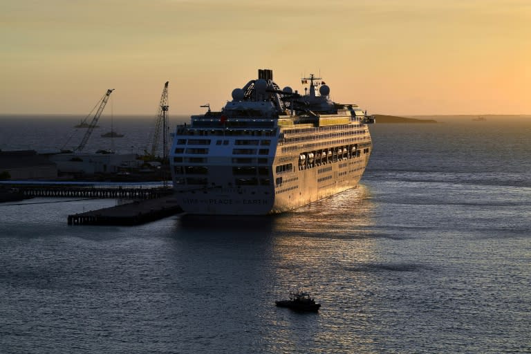 The 245-metre Pacific Jewel houses mainly journalists and has 14 decks and berths for nearly 1,700 people