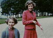 <p>Princess Elizabeth and Princess Margaret in Balmoral in 1939.</p>