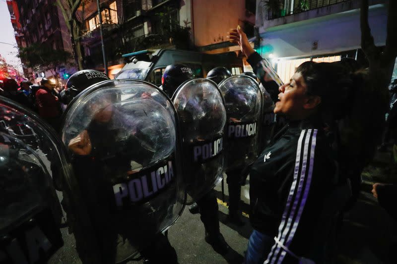 Supporters gather outside Argentina's Vice President Cristina Fernandez de Kirchner's house, in Buenos Aires