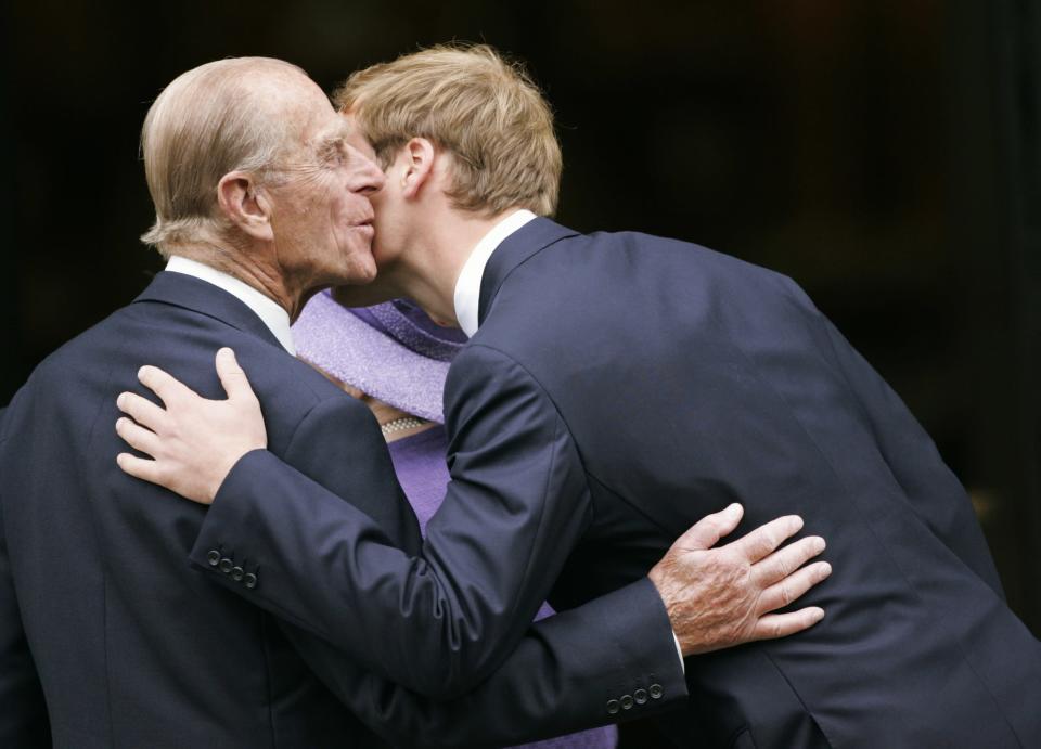 <p>Prince William greeted his grandfather in an emotional moment at the 10th Anniversary Memorial Service for his mother, Princess Diana, in 2007 Photo: Getty Images.</p> 