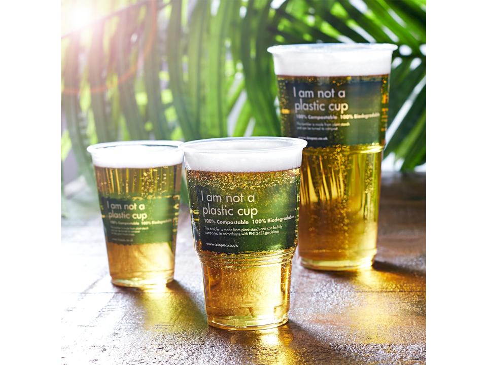 Make your trip to a newly reopened pub an environmentally friendly one with biodegradable pint glassesDrinkStuff