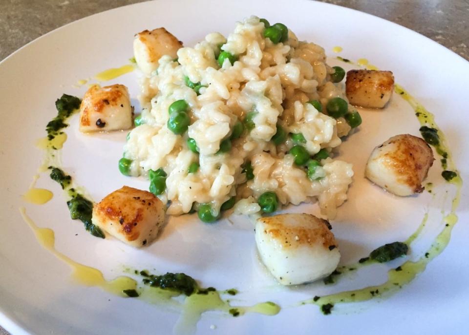 <p>Ben Rayl</p><p>In this dish, the taste of the wine really adds so much delicate flavor—it’s perfect with the sweetness of the peas and scallops. The basil adds the perfect kick and really pulls it all together.</p><p><strong>Get the recipe: <a href="https://parade.com/346992/benrayl/champagne-risotto-with-seared-scallops-and-peas/" rel="nofollow noopener" target="_blank" data-ylk="slk:Champagne Risotto with Seared Scallops and Peas;elm:context_link;itc:0;sec:content-canvas" class="link ">Champagne Risotto with Seared Scallops and Peas</a></strong></p>