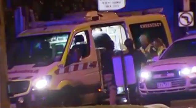 An ambulance at the scene. Photo: 7 News