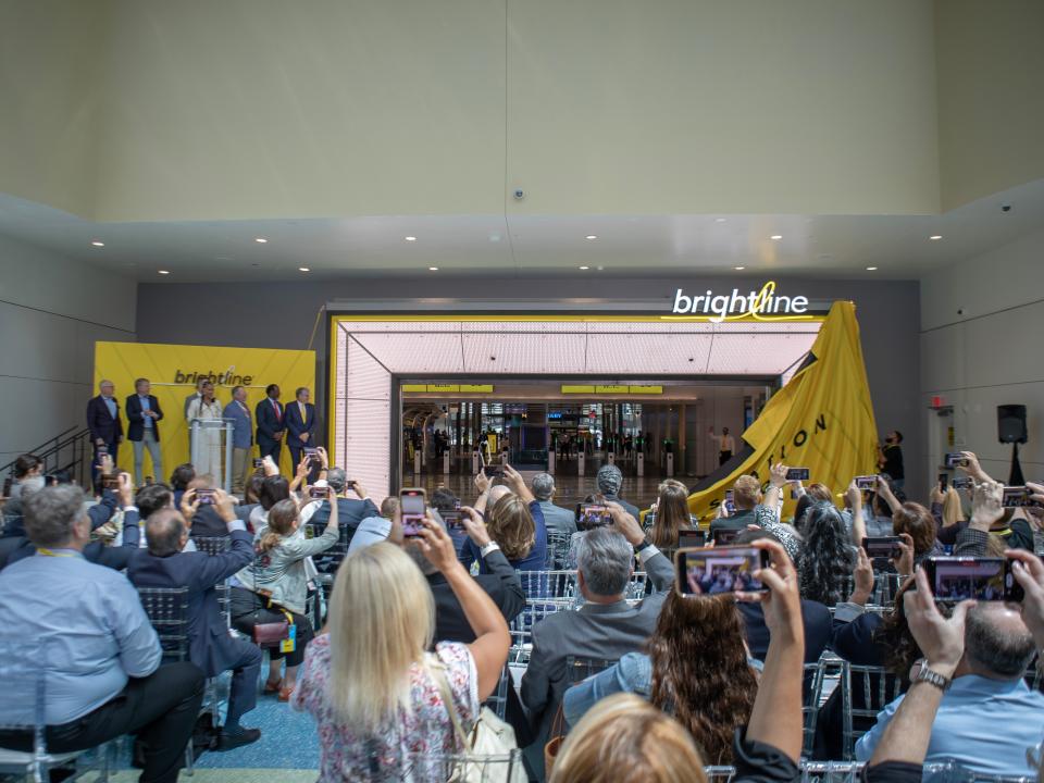 The unveiling of Brightline new Orlando International Airport train station.