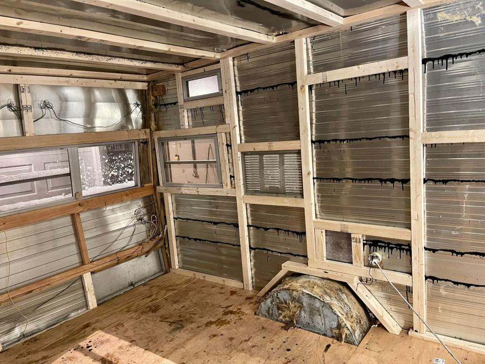 A peek inside the 1975 Shasta Starflyte trailer that will become home to Somerset resident Libby Reilly's upcoming mobile bookstore, Buster's Bookhouse.