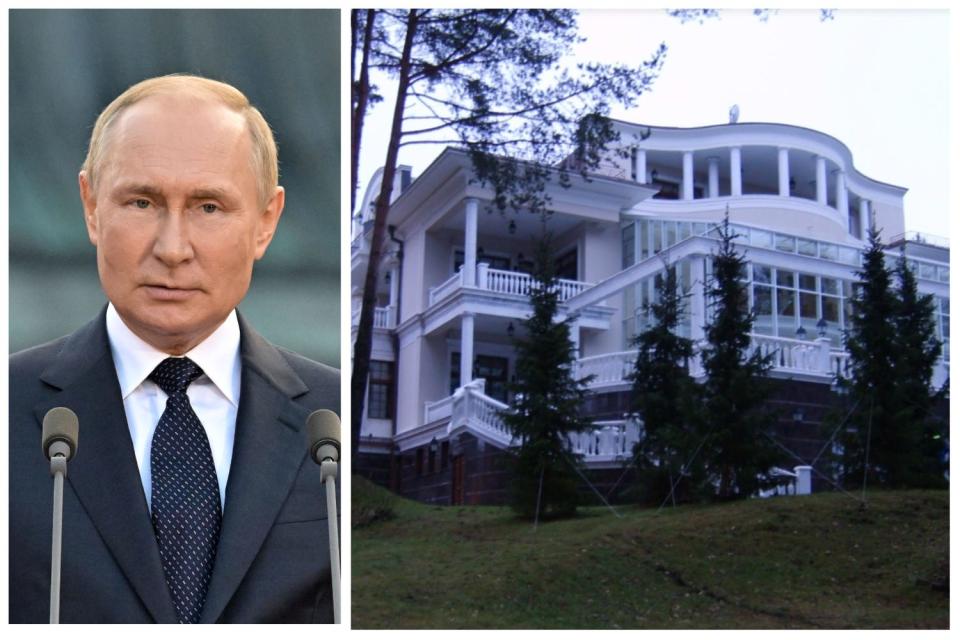 Der russische Präsident Wladimir Putin und sein angeblicher geheimer Palast in Valdai, Russland. - Copyright: Getty Images, Navalny.com