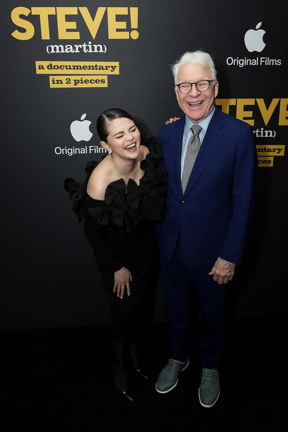 (L-R) Selena Gomez and Steve Martin attends the Apple Original Films premiere of STEVE! (Martin) a documentary in 2 pieces at the Crosby Street Hotel in New York City.