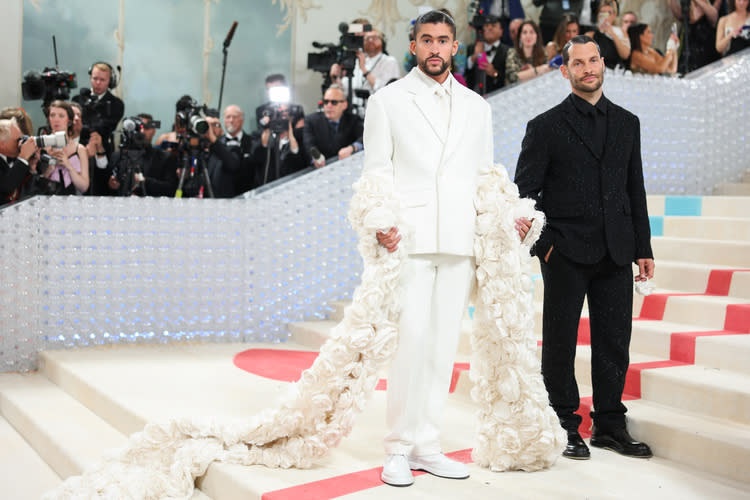 Bad Bunny at the 2023 Met Gala: Karl Lagerfeld: A Line of Beauty held at the Metropolitan Museum of Art on May 1, 2023 in New York, New York.