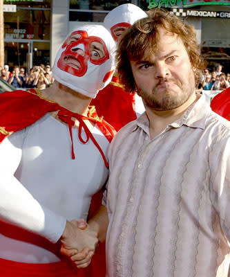 Jack Black with the Nachos at the Hollywood premiere of Paramount Pictures' Nacho Libre
